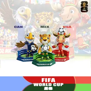 Set of 3 World Cup 2026 Mascot Figurines, Clutch Zayu Maple Toys, Official FIFA 26 Collectible Gifts for Soccer Fans, USA Mexico Canada Host Countries Decoration