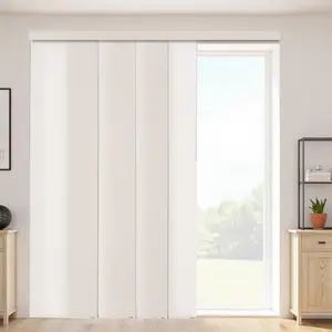 VEVOR Panel Track Blinds, Extendable Track from 45.8 in to 86 in W, Trimmable Panel Curtains Up to 96 in H, Adjustable Vertical Panel Blinds for Sliding Doors, Patio Doors, Room Divider, Light BrownSummervibes