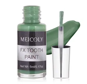 MEICOLY Green Tooth Paint for Zombie,Rotten Decayed Cruddy Missing Teeth Makeup,Pro Cosplay Temporary Teeth Paint for Halloween SFX Special Effects Makeup,Dry Fast,Safe for Mouth,Long Lasting