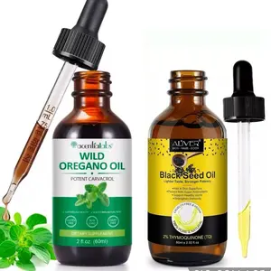 Oil of Oregano + Black Seed Oil nigella  Combo for Immune Boost - 2 fl oz (60 mL) - Natural Ingredients for Healthcare and Dietary Use Oregano Oil + Turkish black seed oil for immunity serem