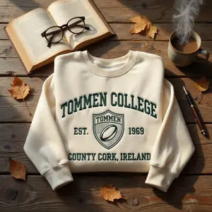 Tommen College Embroidered Sweatshirt, Boys of Tommen Sweatshirt, Bookish Apparel, Binding 13 Fan Gift, Cork Ireland Sweatshirt, Book Lover