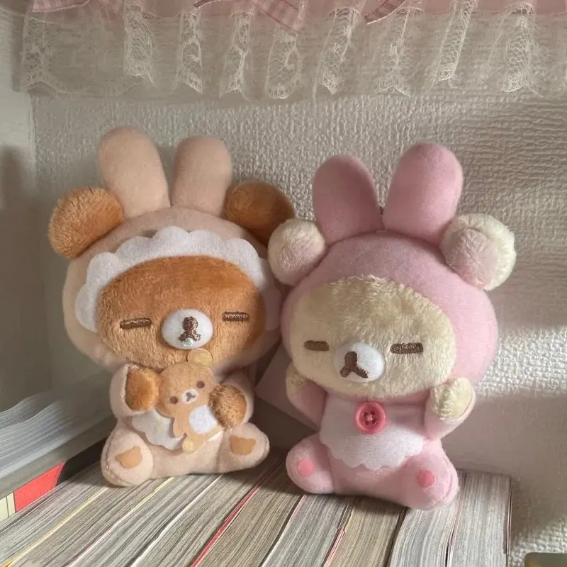 Easy bear Rabbit Ear Pajamas sleep Plush toys Keychains Stuffed Animals Bunny ear Rilakkuma kawaii Bear Stuffed doll toys gift