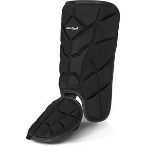 Baseball Batter's Leg Shin Guard Black Foot Guard with Adjustable Straps for Youth Adult Softball