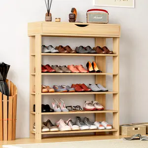 Nicole Selection 5-Tier Shoe Rack with Flip-Top Storage, 12MM Double-Sided Laminated Board, Sturdy Organizer for Entryway/Office, Easy Assembly, L24, For Christmas Gifts