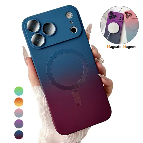 Magnetic MagSafe Phone Case Cover with 10X Magnet Pull, Luxury Gradient Neon Colors, Durable Casing, Camera Guard, Wireless Charging Compatibility for Women, Fit for iPhone 17 Pro Max,16,15,14 Pro,13 Pro