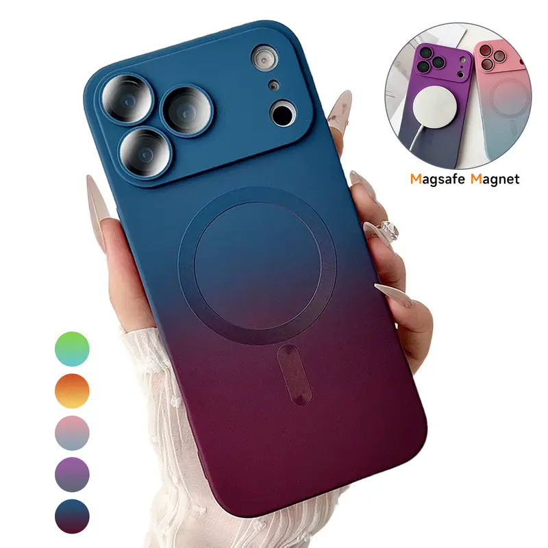 Magnetic MagSafe Phone Case Cover with 10X Magnet Pull, Luxury Gradient Neon Colors, Durable Casing, Camera Guard, Wireless Charging Compatibility for Women, Fit for iPhone 17 Pro Max,16,15,14 Pro,13 Pro