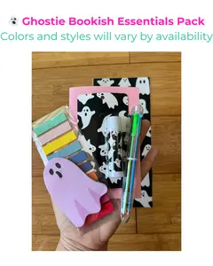Ghostie Bookish Essentials Pack – Spooky Stationery Set for Book Lovers Includes Lip Balm Notebook Pen Tabs & Post-Its Perfect for BookTok Reading Nooks & Study Sessions