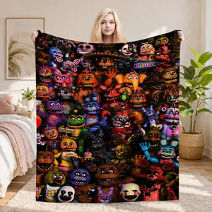 Five Nights at Freddy's Themed Blanket —Suitable for bedrooms, sofas, travel, and camping，Soft and comfortable，Multiple sizes，Durable and resistant to pilling，Suitable for adults and children，The perfect holiday gift