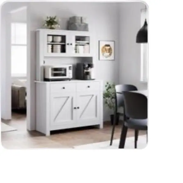 Microwave Shelf, Open Shelf Cabinet with Clever Storage, Kitchen Organization & Utensil Organizer for Countertop Use