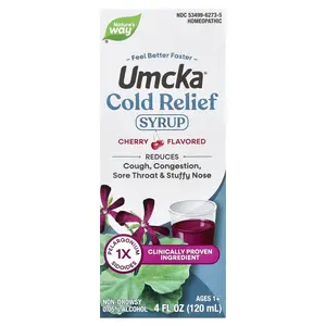 Nature's Way Umcka®, Cold Relief Syrup, Ages 1+, Cherry, 4 fl oz (120 ml) | HSA/FSA Eligible
