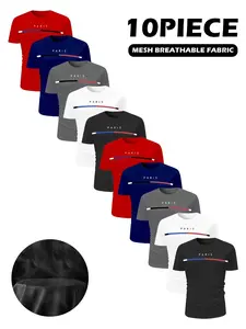 Men's Sporty Tie-Dye Short Sleeve Round Neck Tee Set, Sportswear Set, Athletic Fashion Activewear, Breathable Soft Fabric, Ideal for Sports & Casual Wear, All Seasons