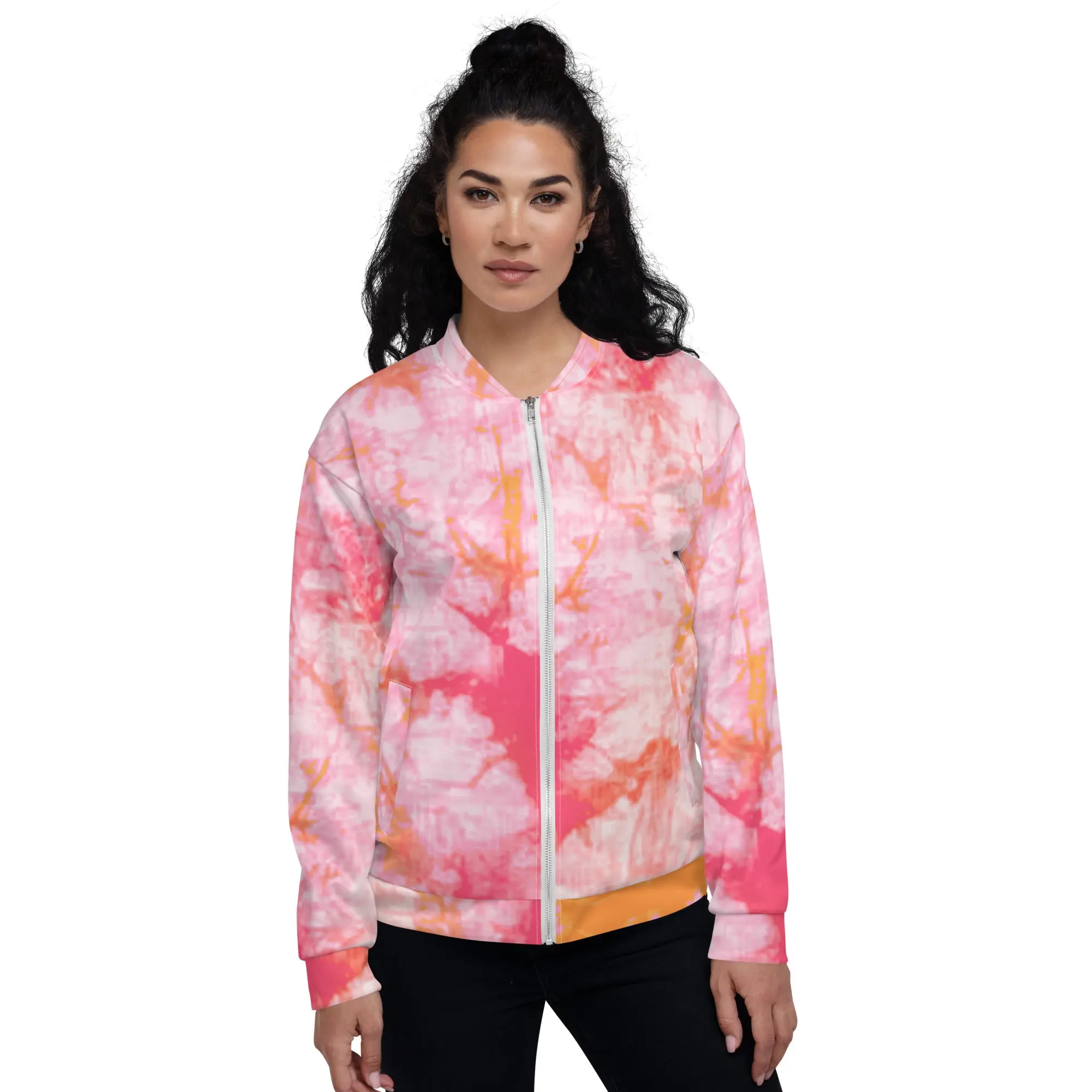 Recycled Unisex Bomber Jacket - Fantasia Tie Dye - Women