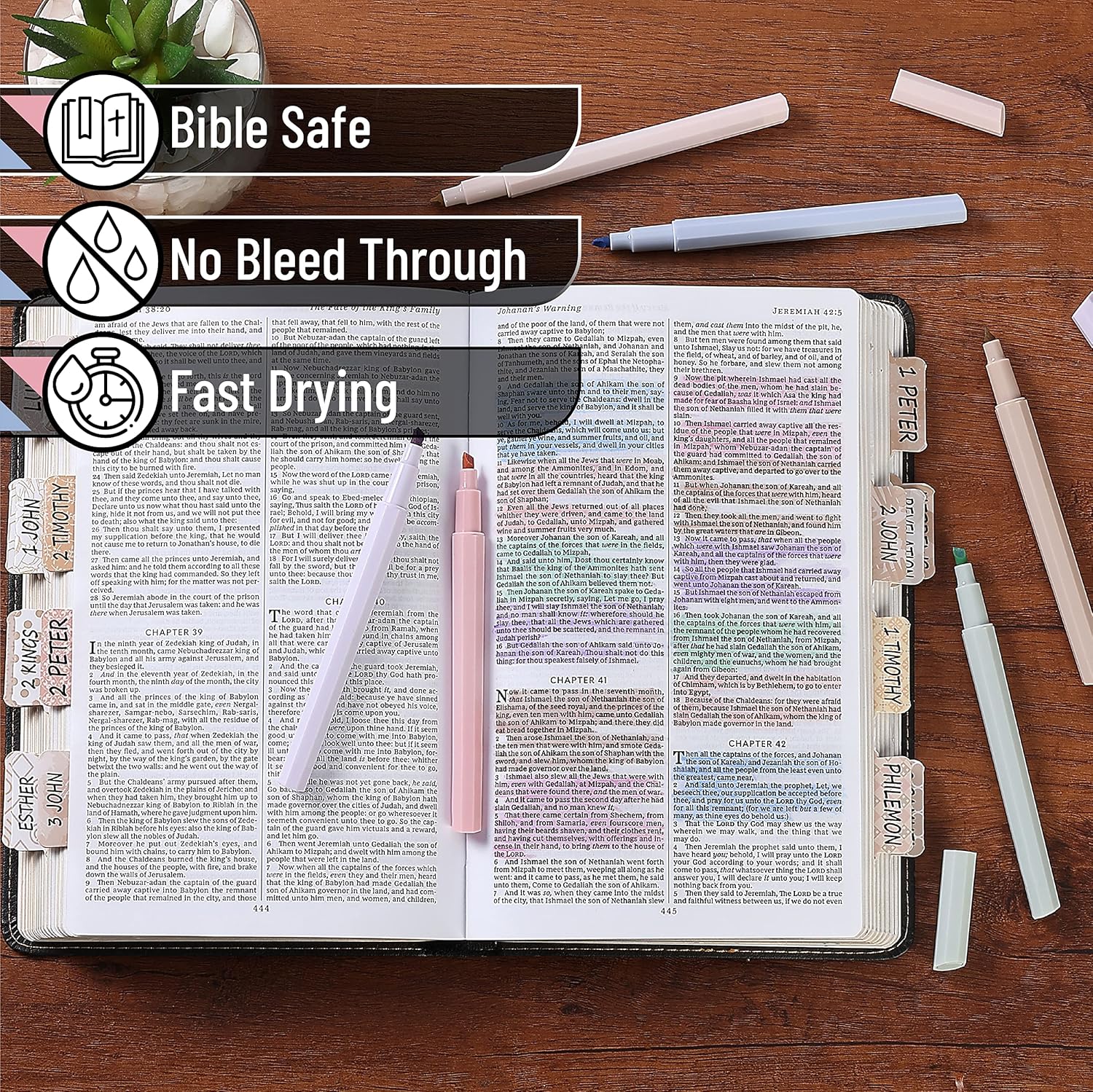 Aesthetic Highlighters Set 6 Pack Pastel Markers Chisel Tip No Bleed Study School Office Supplies for Notes Journaling