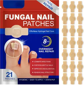 21Pcs/set Fungal Nail Patches Easy To Use Long Lasting Gentle on Nails Foot Care Patches Suitable for All Skin Types Effortless Hydrogel Nail Care Overnight Nail Repair