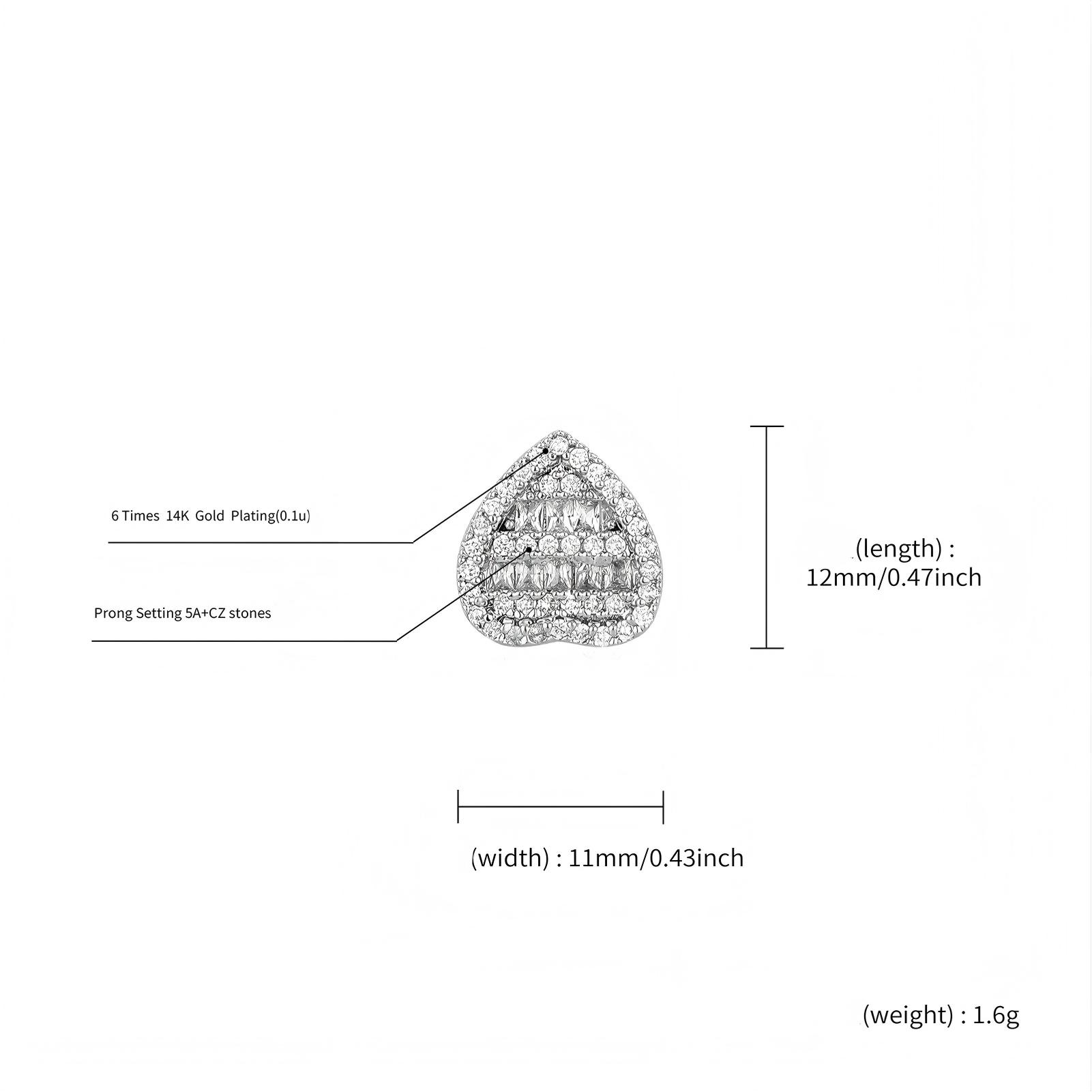 New personality and fashion selling single braces love full zircon braces TEMU explosions Halloween braces exquisite daily tide matching ornaments.