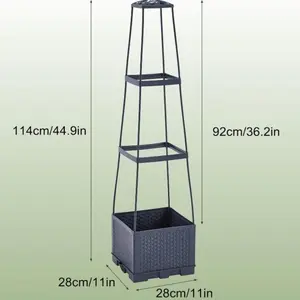 Tomato Planting Box Set, Self-Watering Tomato Cage with Trellis, Garden Obelisk Trellis, Climbing Plants Container, Automatic Plants Watering, Vertical Planter Tower, Garden & Yard Use, Indoor/outdoor