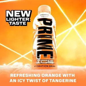 Prime Ice Hydration Sports Beverage - Orange Flavor Energy Drink, 16.9 fl oz Bottle, Energy Drinks