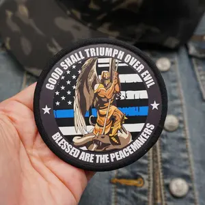 St. Michael Tactical Vest Patch, Adhesive Hook & Loop Badge, Backpack Decoration, Clothing Repair Patch, Birthday Gift for Dad Boyfriend