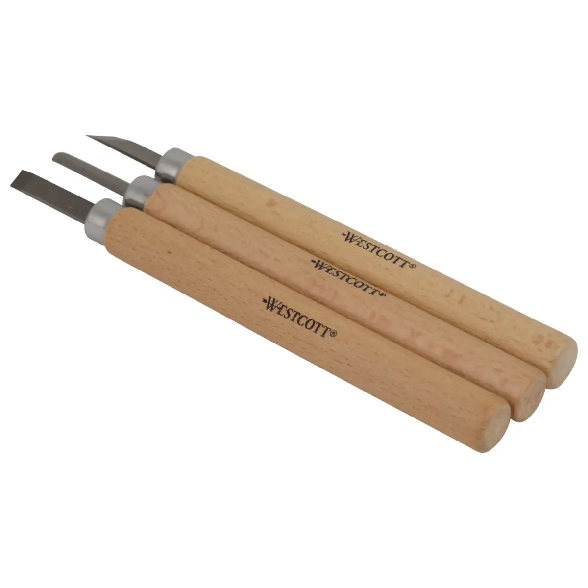Westcott CarboTitanium Carving Tools Set for Wood Working, Soap Carving, Print Making, Clay Sculpture, 3-Piece Set (00674-Parent)