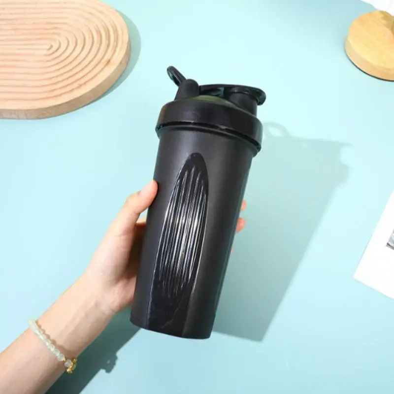 600ml Shaker Bottle, Leak Proof Sport Water Bottle with Scale, Sports Shaker Cup for Protein Powder Milk Shake Beverage Mixing