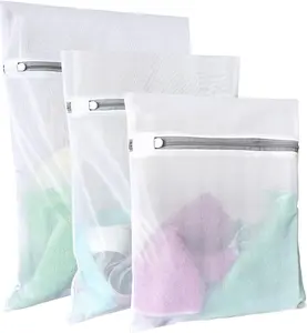 Premium Fine Mesh Laundry Bags - 3 Pack with Large Medium & Small Sizes - Durable Zipper for Delicate Fabrics - Easy Access & Versatile Use - Protects Clothes During Washing