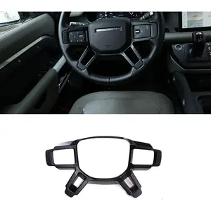 for Land Rover Defender 110 2020 Accessories ABS Interior Steering Wheel Decoration Cover Trim Car Accessories (Matte Black)