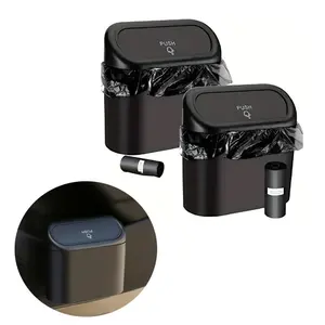 Mini Car Trash Can with Lid, Car Trash Can with Garbage Bags & Hooks, Compact Organizer for Car, Office, and Home, Car Organization Supplies