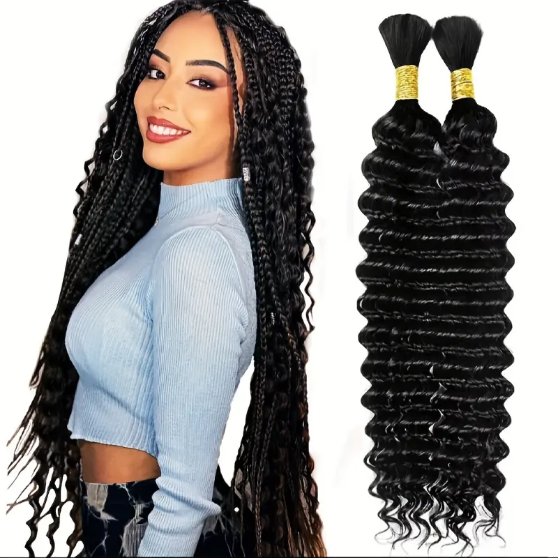 New Styles Starlet Micro Braiding Hair Human Bulk Hair Deep Bulk 14-26 Inch 100g (2Bundles) Virgin Human Braiding Hair for Micro Braids Hair Human Hair Braids Extension (2Bundles, Deep Bulk - Natural)