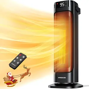VAGKRI Space Heater, 1500W Portable Electric Heater with Thermostat, Remote, 3 Modes, Timer, Oscillating, Overheating & Tip-Over Protection, Fast Ceramic Heater for Bedroom Office Garage Indoor Use