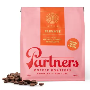 Partners Coffee Elevate – Tasting Notes of Red Apple, Caramel, and Pecan Pie | Specialty Whole Bean Coffee, Well-Balanced