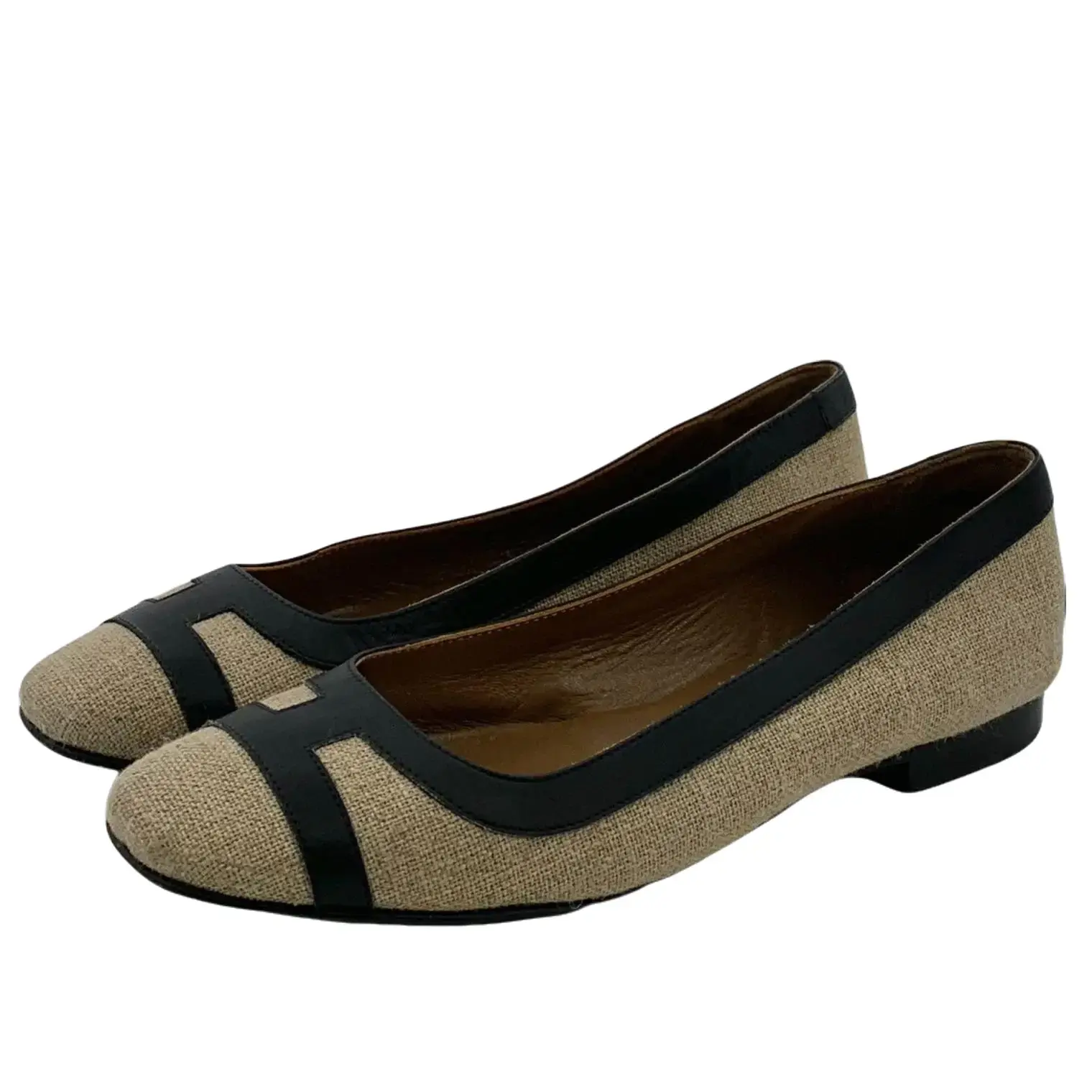 RDLRT-Hermès Size 36 Color‑Block Pointed Toe Flat Loafers-H35670