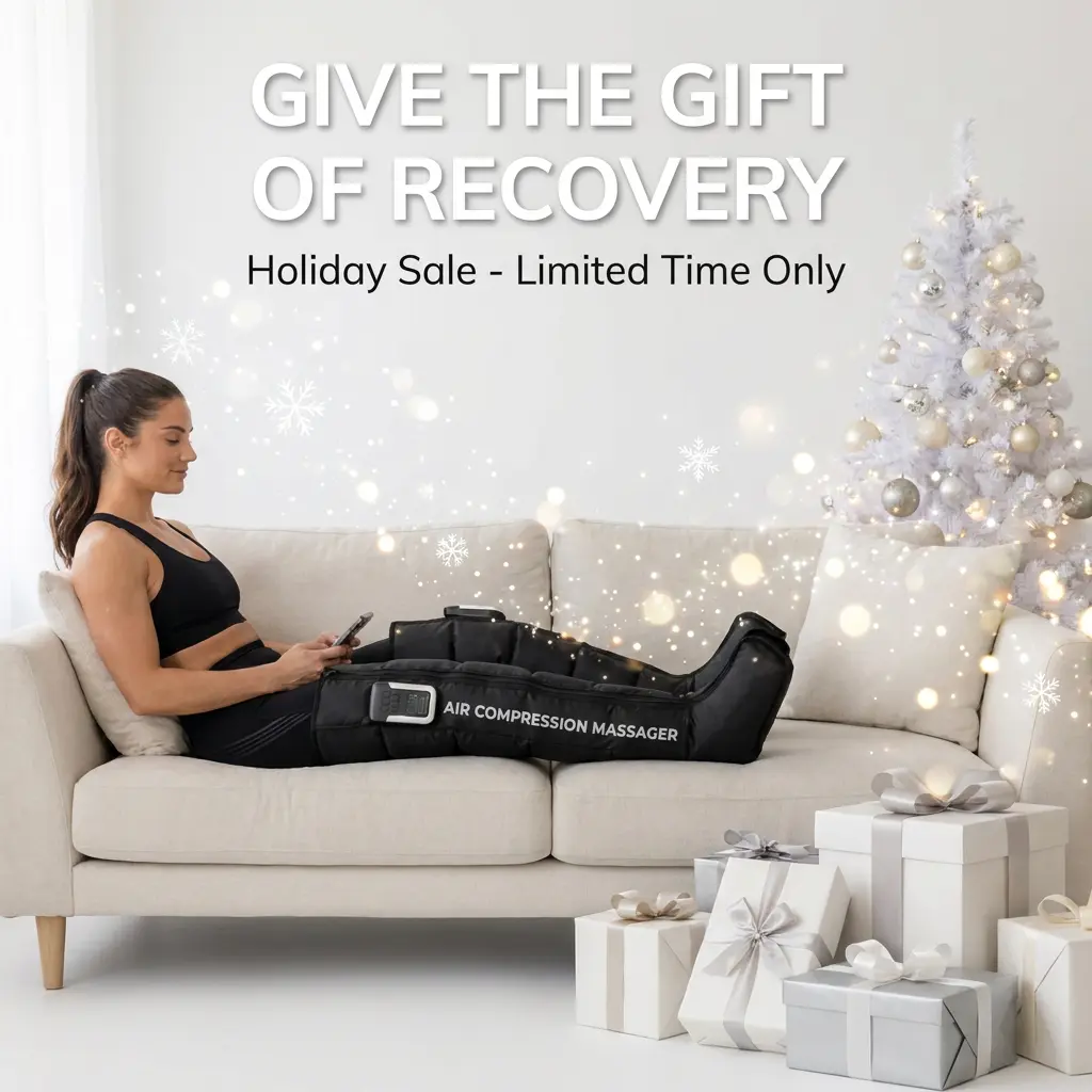 Air Compression Leg Massager, Christmas Gift for Him Her, Cordless Recovery Boots for Foot Calf & Thigh, Stocking Stuffer & Secret Santa Gift, Rechargeable with 5 Intensity Levels & 3 Modes, New Year Resolution Gift for Runners Nurses & Athletes