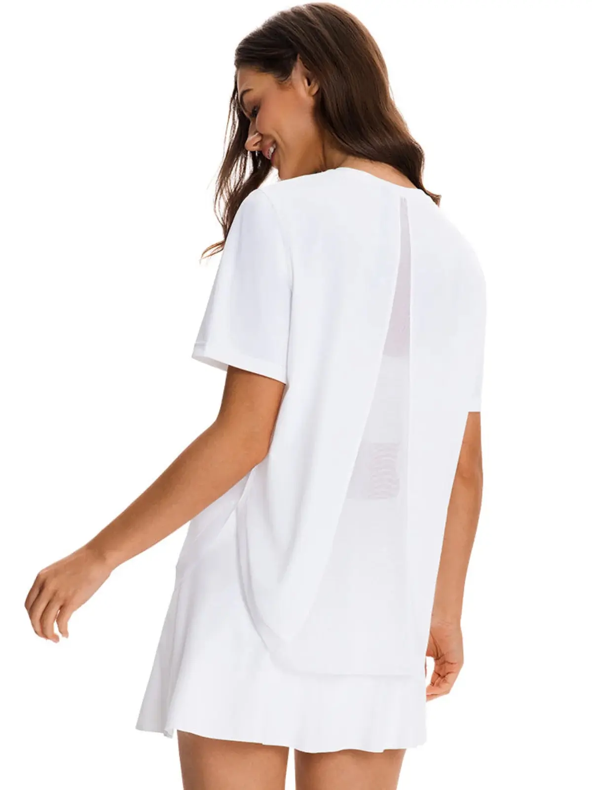 Women’s Cooling Workout Tee Quick Dry Moisture Wicking Athletic Shirt Loose Fit Mesh Back Top for Yoga Running & Gym