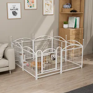 Heavy Duty Metal Dog Playpen with Door, 8-Panel Foldable Pet Fence for Indoor & Outdoor Use, Essential for Puppy Safety, Security and Training
