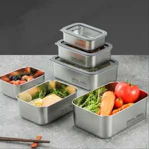 Premium Stainless Steel Food Storage Box Set, Stackable Sealed Leakproof Containers, Microwave Safe, Reusable Food Storage Kit for Meat Fruits Vegetables