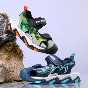 Kids Outdoor Functional Sandals, Impact-Resistant Toe-Protective Anti-Slip Wear-Resistant Soft-Sole Boys Summer Beach Shoes