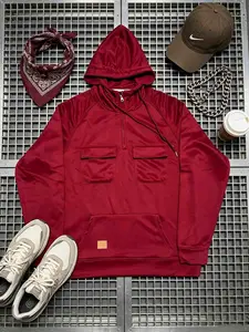 Mens Cargo Hoodies - Tactical Quarter-Zip Pullover, Casual Menswear, Workout Gym Outdoor Fashion, Hooded Collar Sweatshirts
