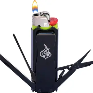 LighterBro MICRO 7 in 1 Multitool Case for Mini Bic or Mini Clipper Lighters & great for BBQn', boating, camping, EDC, fishing, gardening, hiking, partying, skateboarding, tinkering & various outdoor activities