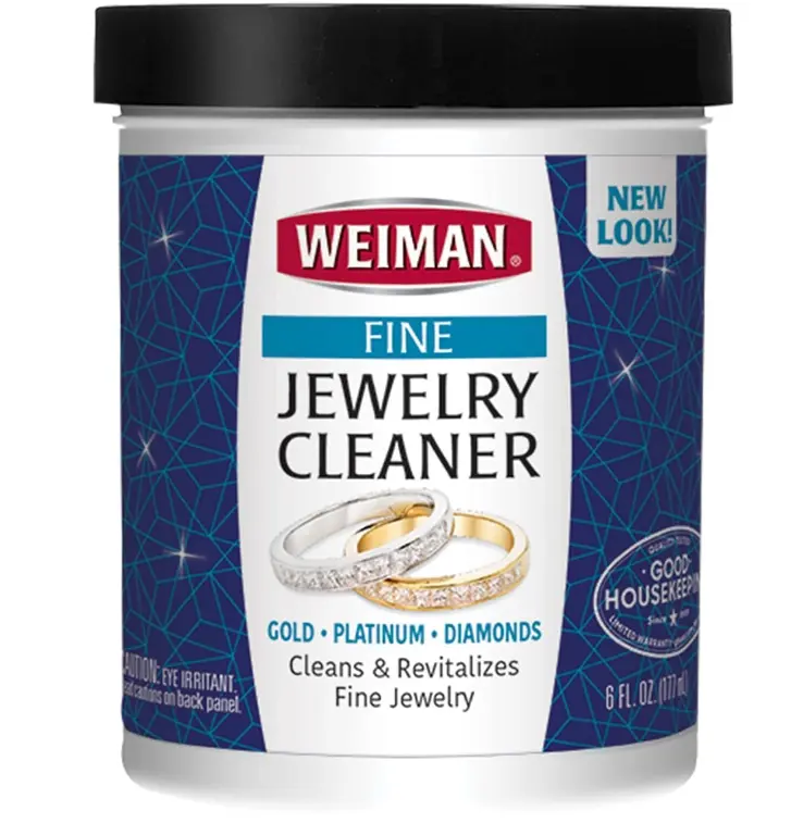Weiman Fine Jewelry Cleaner Liquid with Cleaning Brush – Restores Shine & Brilliance to Gold, Platinum, Precious Gemstones & Diamond Jewelry, 6 Oz