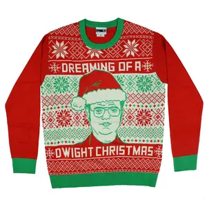 The Office Ugly Sweater Dreaming Of A Dwight Christmas Holiday Knit Pullover