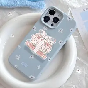 Pink Bow Book Stack Phone Grip, MagSafe Compatible