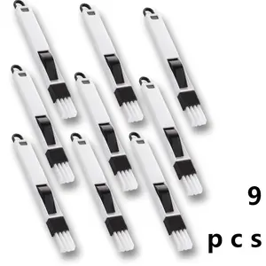 9-piece set of Window Groove Cleaning Brush Keyboard Slot Cleaner for Door Floor Gap Keyboard Brush+Dustpan 2 In 1 Household Cleaning Tools Kit