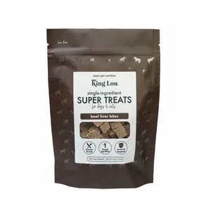King Lou Pets Beef Liver Bites Dog Treats – Nature’s Multivitamin | Taurine-Rich | 100% USA Sourced, All Natural, Minimally Processed Pet Products