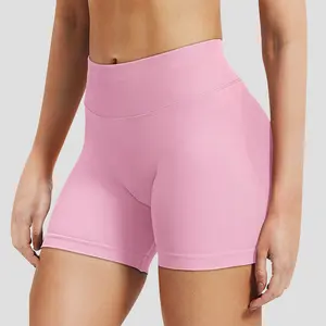 High Waist Butt Lifting Yoga Shorts Seamless Stretch Quick Dry Running Fitness Shorts