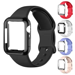 Silicone Watch Band (Watch Not Included), 1 Count Fashionable Watch Band with TPU Protective Case for Men & Women, Wearable Accessories for Apple Watch Series, Smart Watch Straps