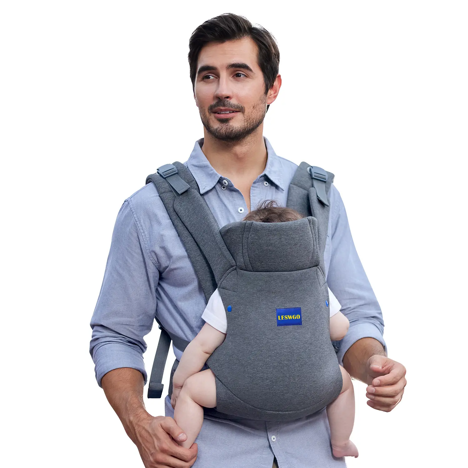 Ergonomic Newborn Carrier, Baby Carrier Newborn to Toddler,Easily Adjustable Toddler Carrier, Baby Carrier,Lightweight Infant Carrier (Mesh,Grey) Bouncer and Chair