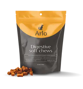 Arlo Pet Supplies Digestive Soft Chews - 2 Billion CFU Probiotics, Vitamin C, Prebiotics & Enzymes for Dog Digestive Health, 60 Daily Chews, Made in USA