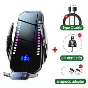 Car phone holder infrared sensing  intelligent rhythm wireless charging can jump according to the sound waves Add rhythmic color light function to move with music car  Accessories Automatic Mount Retractable Stand Adjustable Cellphone Clip