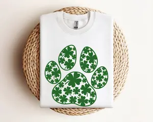 Paw Print Patricks Day Sweatshirt, Dog St Patty's Day Sweatshirt, Shamrock Sweatshirt, Irish Mama Sweatshirt, Dog Mom Patricks Day Hoodie - LORA ATCHER