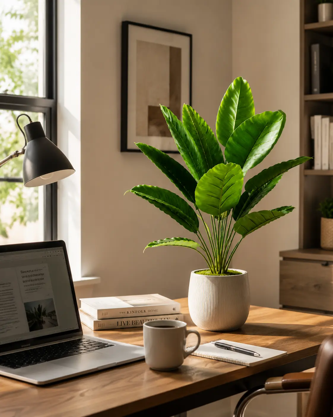 [12 leaves]EverGlow Artificial Traveler's Palm Tree Faux Bird of Paradise Plant Moving Season Clearance Minimalist Nordic Home Decor Tall Fake Potted Banana Leaf Tree Real Touch for Living Room Office Corner Aesthetic outdoor